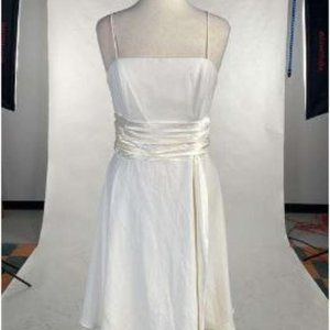 Cinderella Design 2XL Spaghetti Strap Ivory Satin Cocktail Dress